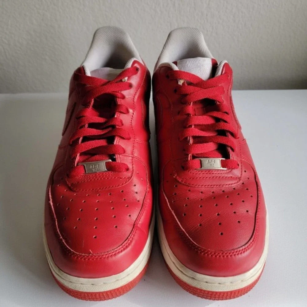 Nike Air Force 1 One 82 Low Men's‎ Shoes Size 10 White/Red 315122-661 Lace-Up
